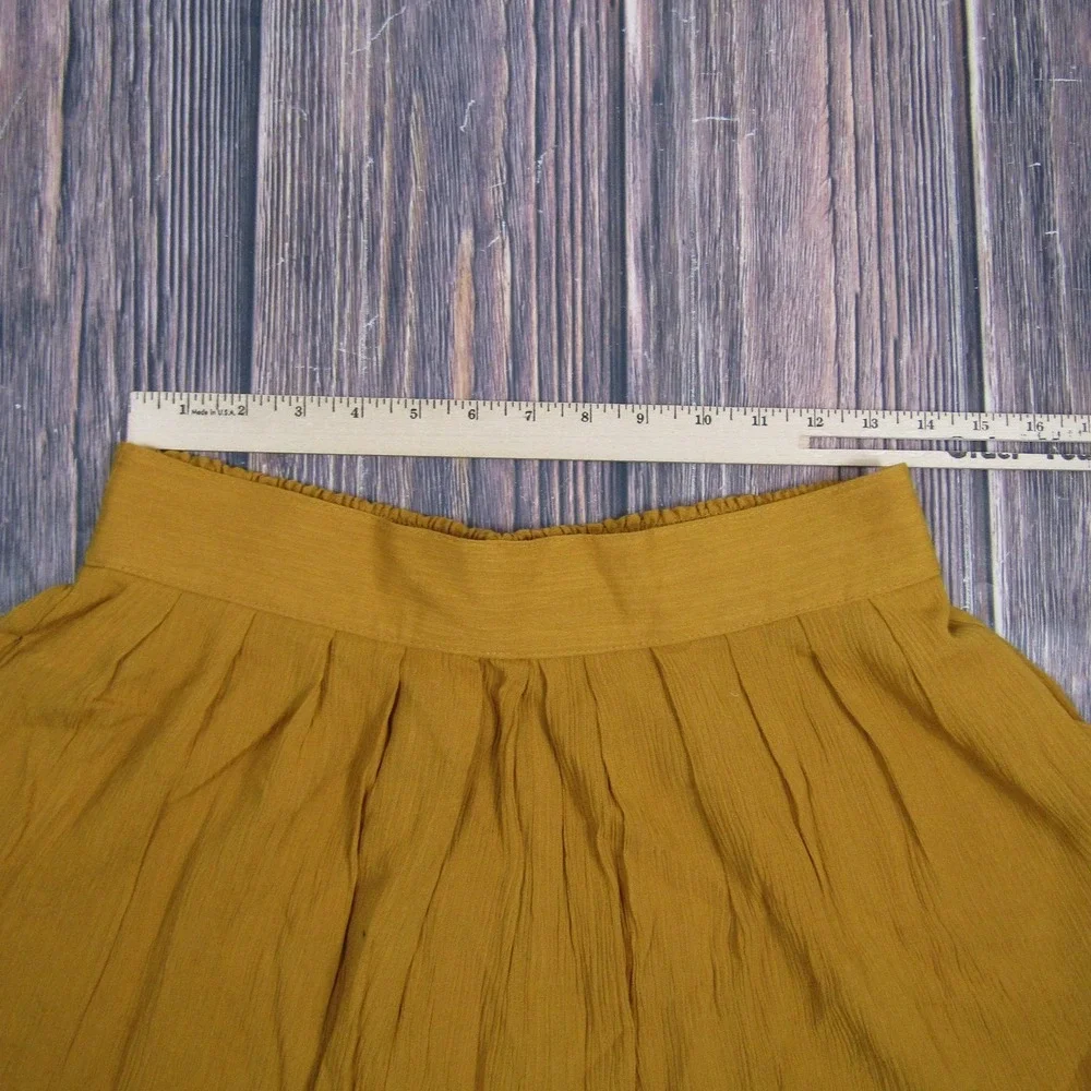 Ship 'N Shore Vintage Womens Large Yellow Culotte Shorts Gauze Pleated USA